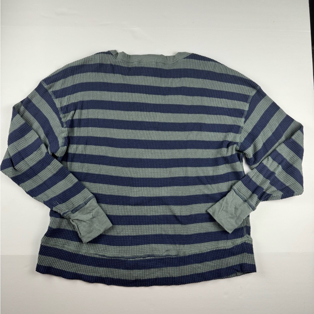 Aerie long sleeve Henley shirt Blue and Grey striped size large - Picture 5 of 7